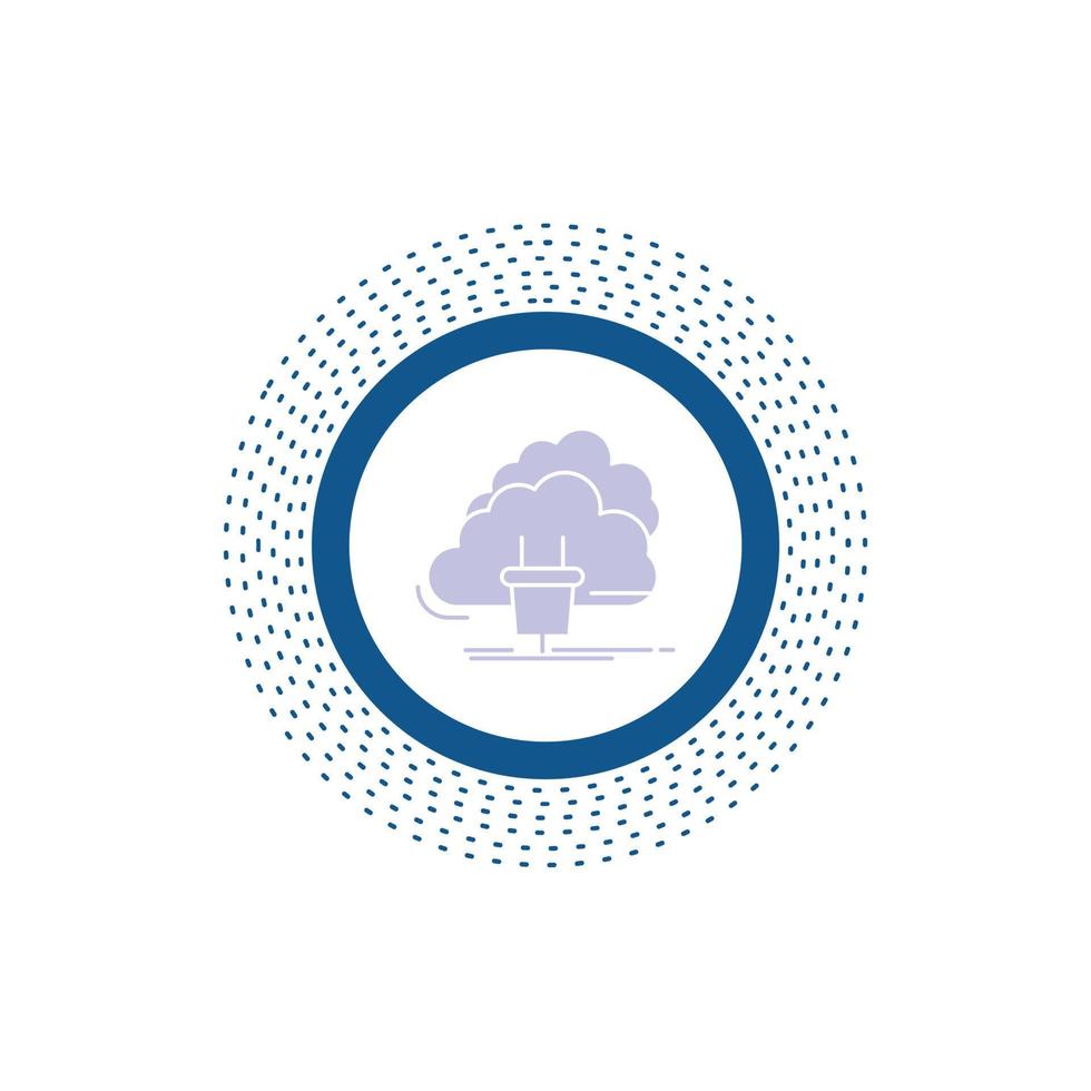 Cloud. connection. energy. network. power Glyph Icon. Vector isolated illustration