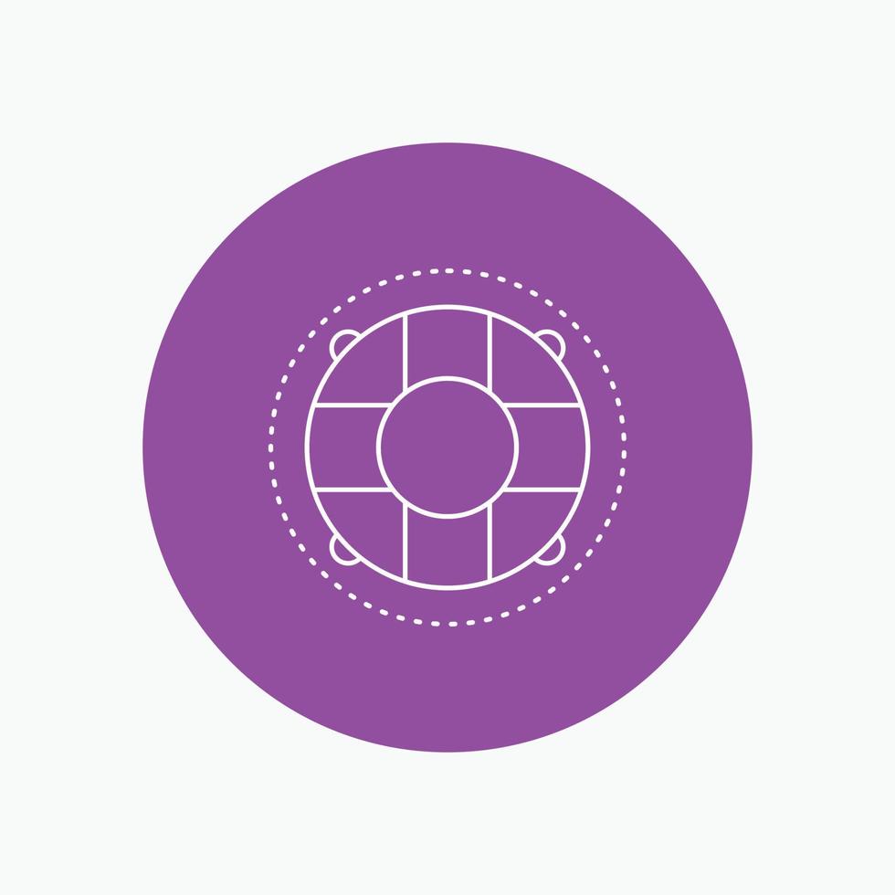 Help. life. lifebuoy. lifesaver. preserver White Line Icon in Circle background. vector icon illustration