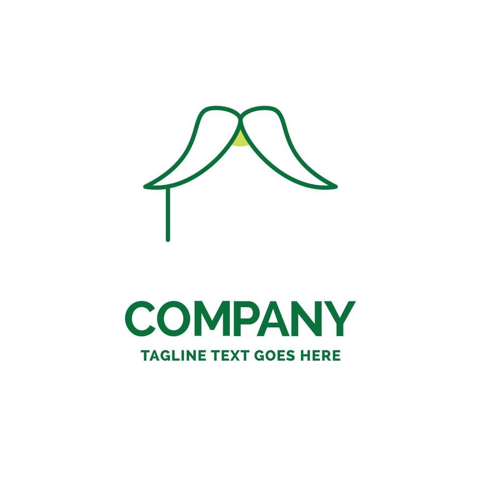 moustache. Hipster. movember. male. men Flat Business Logo template. Creative Green Brand Name Design. vector