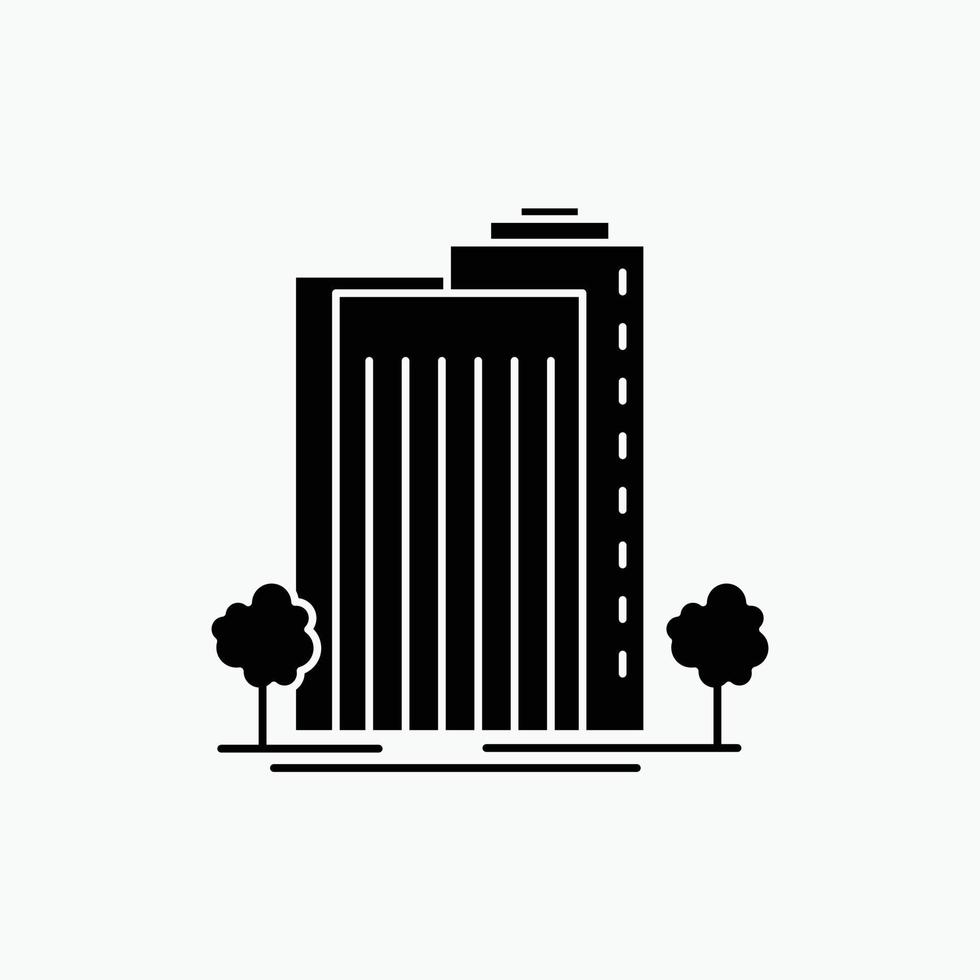 Building. Green. Plant. City. Smart Glyph Icon. Vector isolated illustration