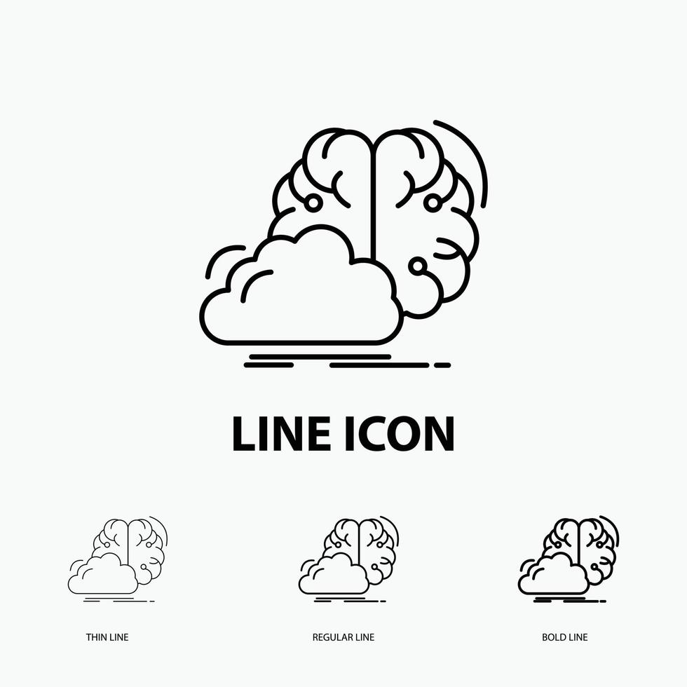brainstorming. creative. idea. innovation. inspiration Icon in Thin. Regular and Bold Line Style. Vector illustration