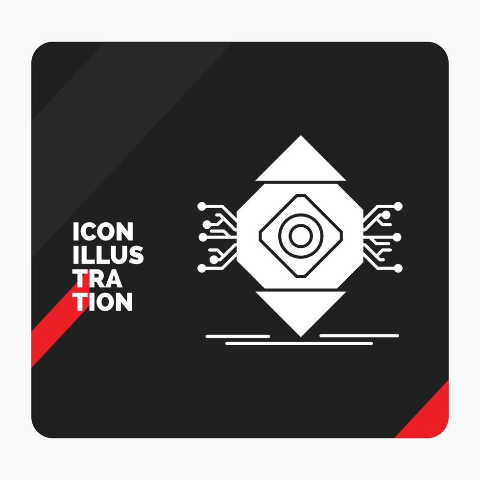 Red and Black Creative presentation Background for ubicomp. Computing. Ubiquitous. Computer. Concept Glyph Icon vector