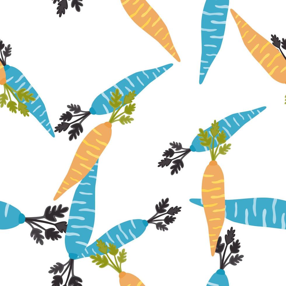 Hand drawn carrot seamless pattern. Doodle carrots wallpaper. vector