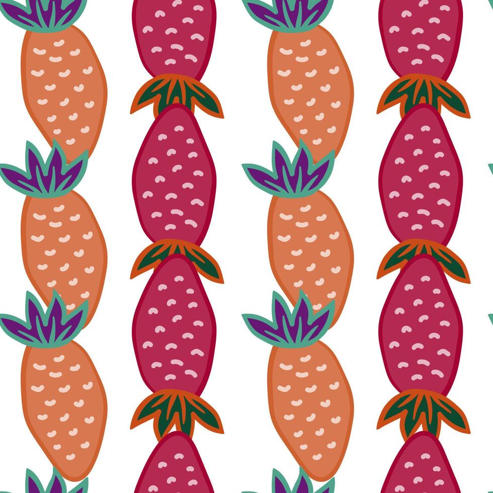 Hand drawn strawberries wallpaper.Doodle strawberry seamless pattern. Fruits backdrop. vector