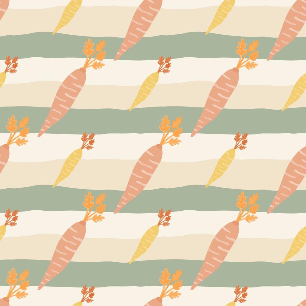 Hand drawn carrot seamless pattern. Doodle carrots wallpaper. vector