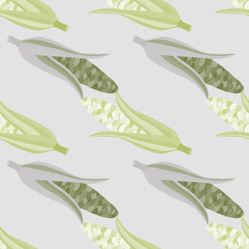 Corn plants seamless pattern. Corn cobs endless wallpaper. vector
