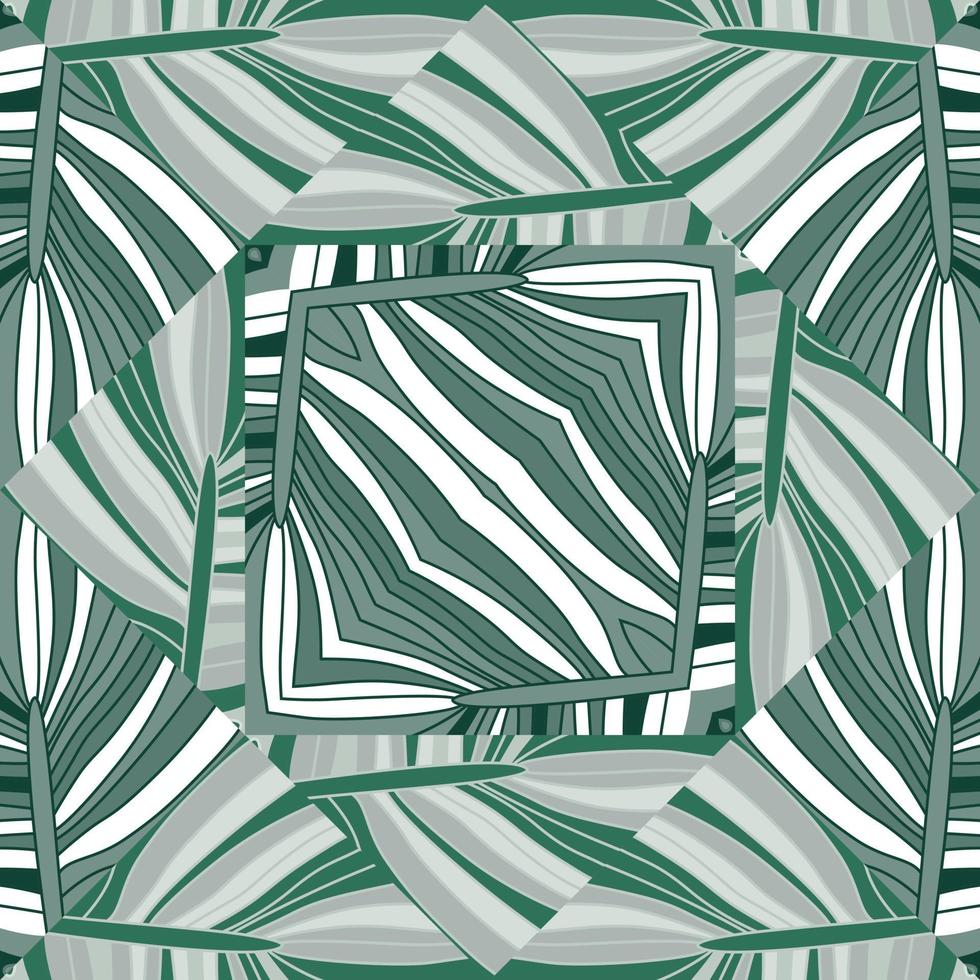Abstract lines geometric ornament seamless pattern. Wave mosaic geometric endless wallpaper. vector