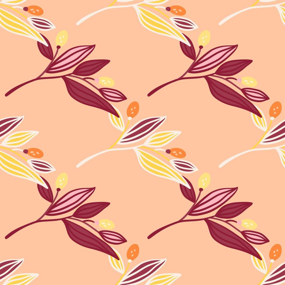Barberry twigs seamless pattern. Wild berries floral wallpaper