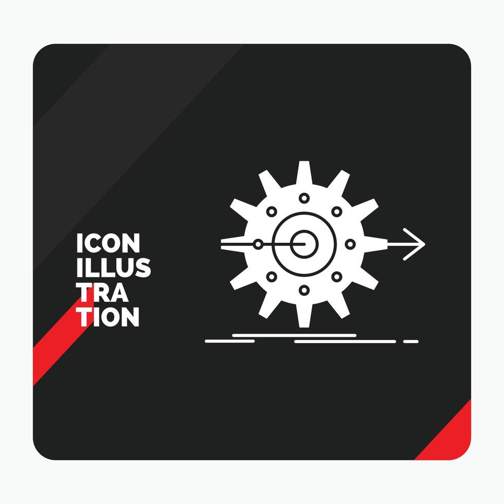 Red and Black Creative presentation Background for performance. progress. work. setting. gear Glyph Icon vector