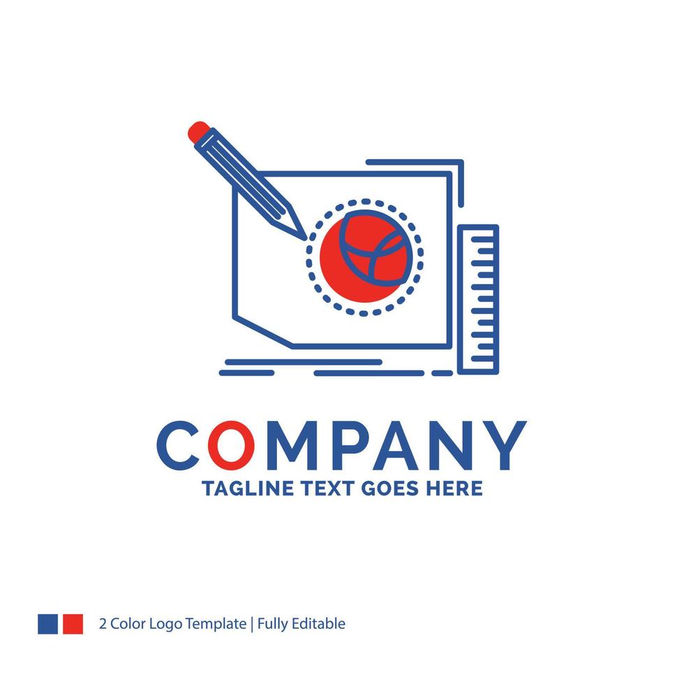 Company Name Logo Design For Content. design. frame. page. text. Blue and red Brand Name Design with place for Tagline. Abstract Creative Logo template for Small and Large Business. vector