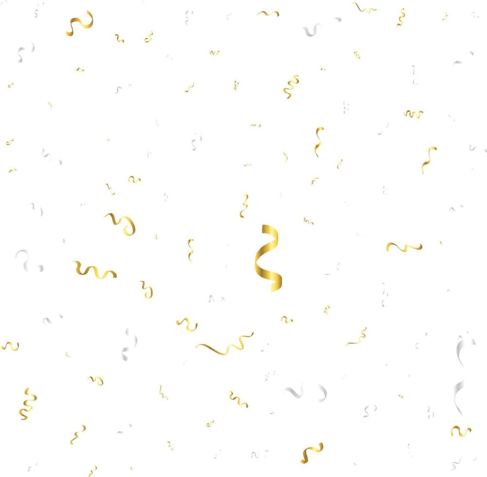 Gold Confetti Isolated On White Background. Celebrate Vector Illustration
