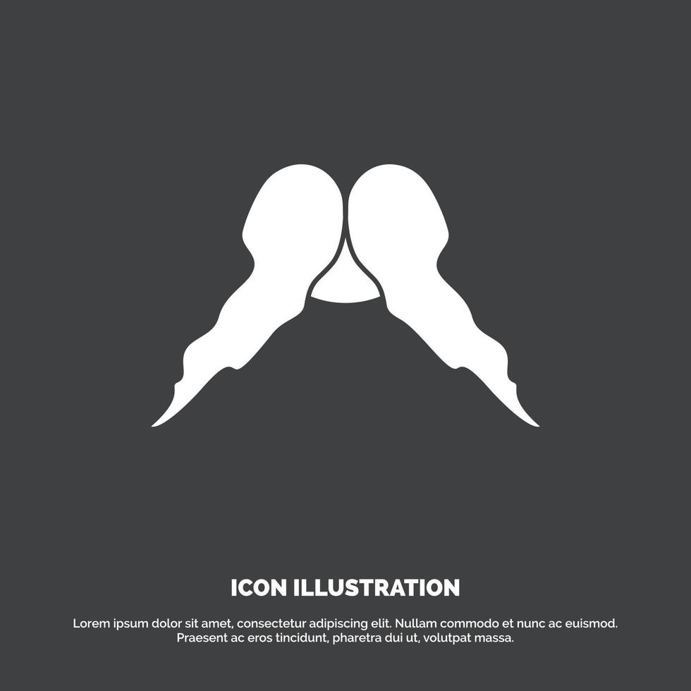 moustache. Hipster. movember. male. men Icon. glyph vector symbol for UI and UX. website or mobile application