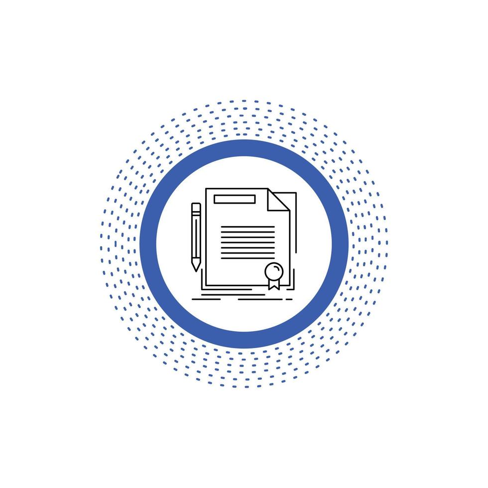 agreement. contract. deal. document. paper Line Icon. Vector isolated illustration
