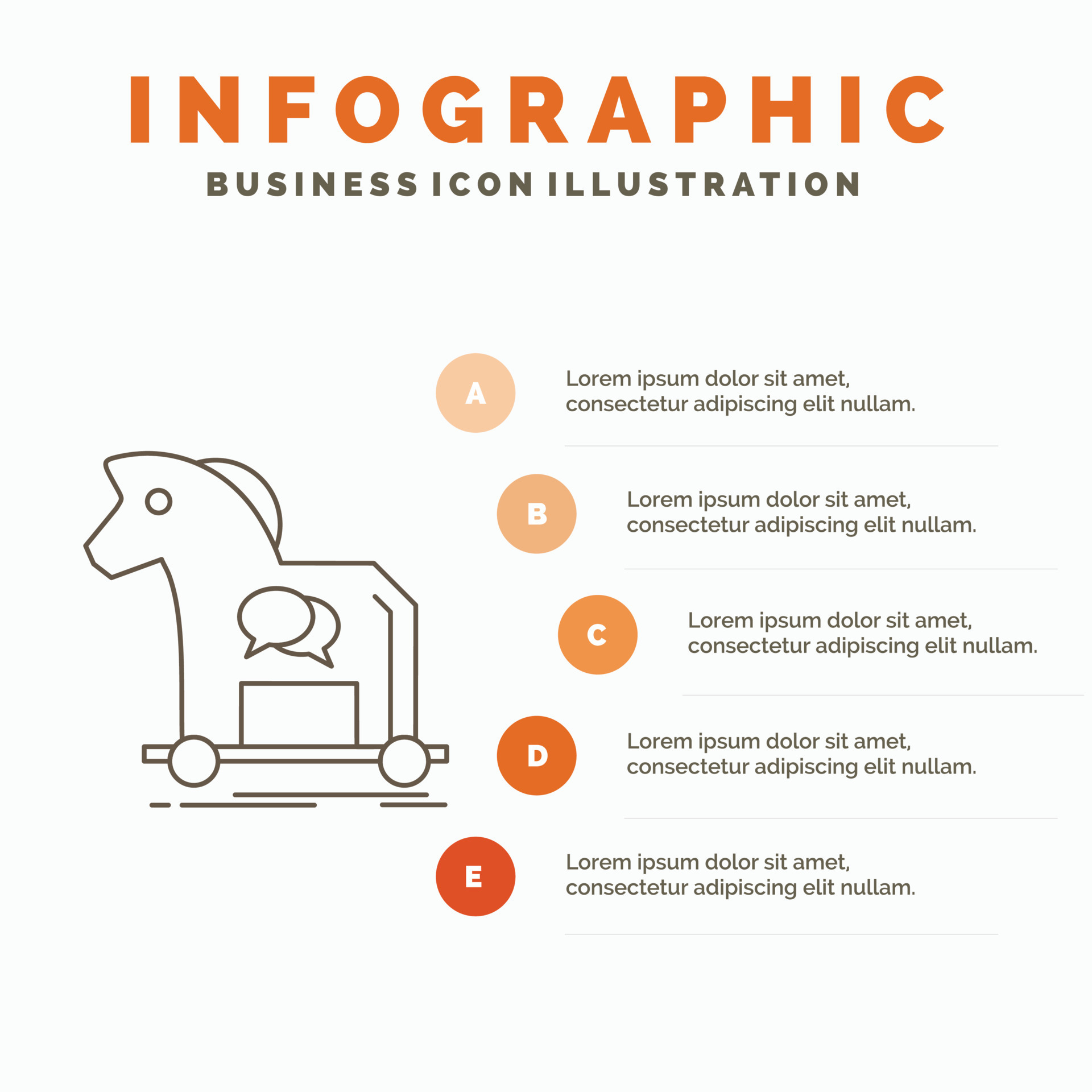 Cybercrime. horse. internet. trojan. virus Infographics Template