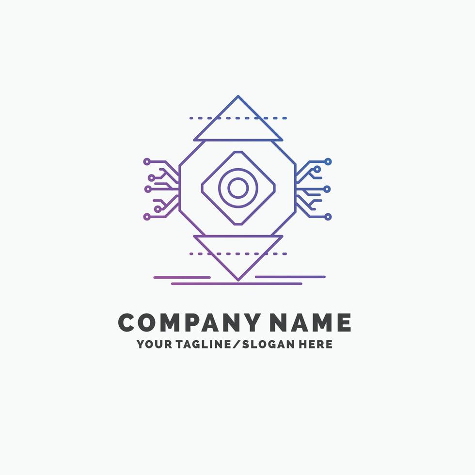 ubicomp. Computing. Ubiquitous. Computer. Concept Purple Business Logo Template. Place for Tagline vector