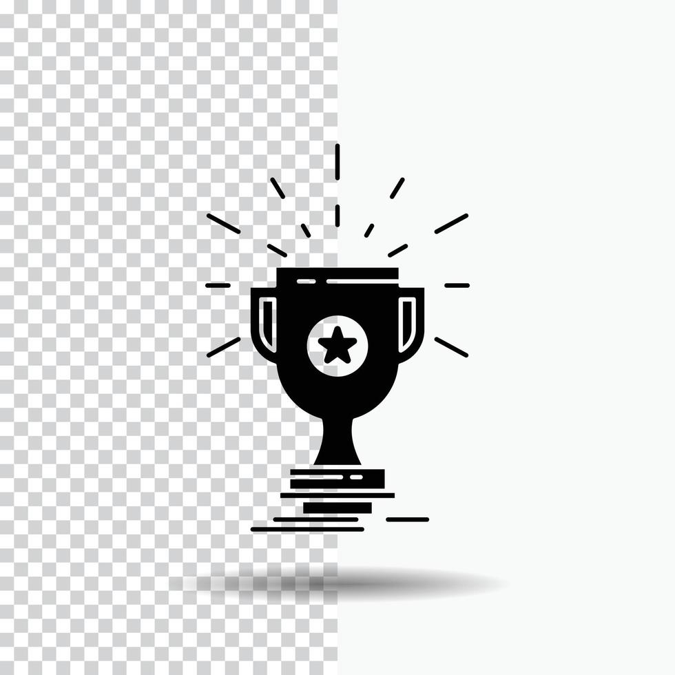 award. trophy. prize. win. cup Glyph Icon on Transparent Background. Black Icon vector