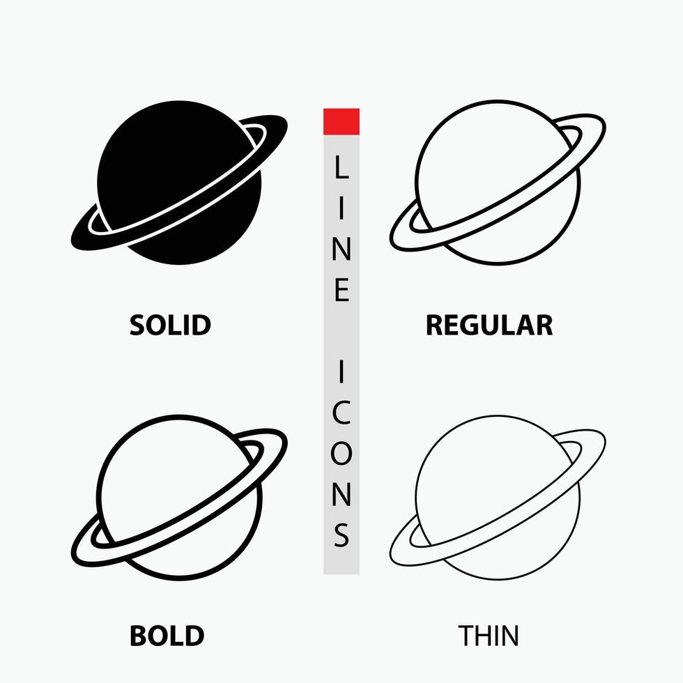 planet. space. moon. flag. mars Icon in Thin. Regular. Bold Line and Glyph Style. Vector illustration