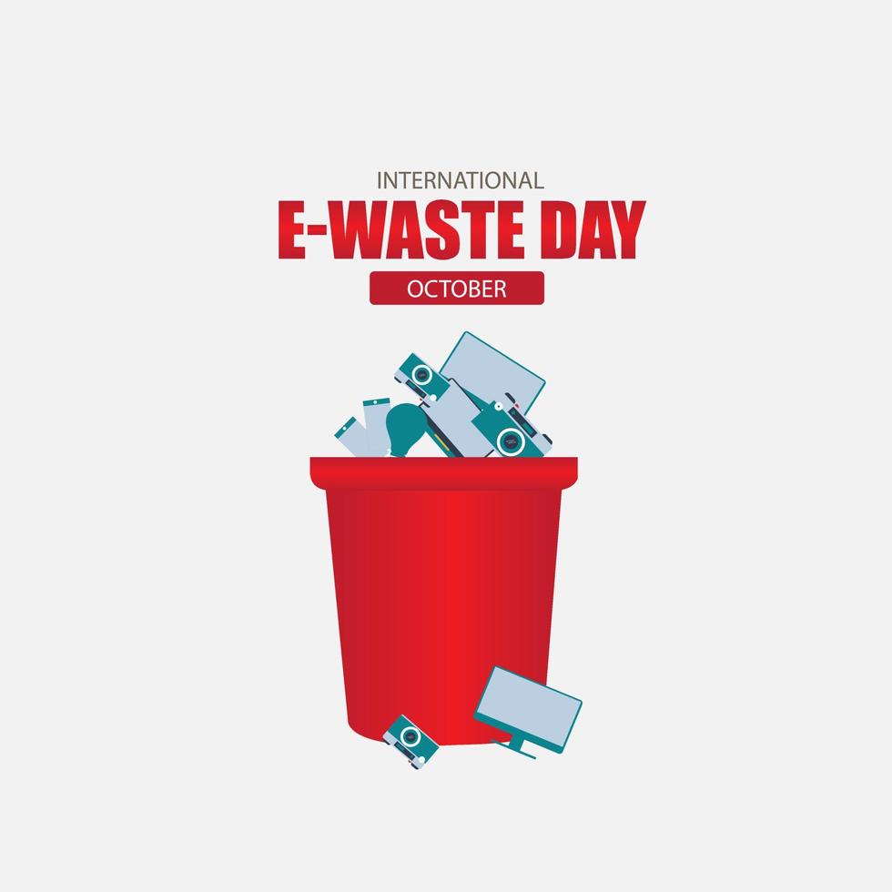 Vector illustration International E Waste Day. Design simple and elegant