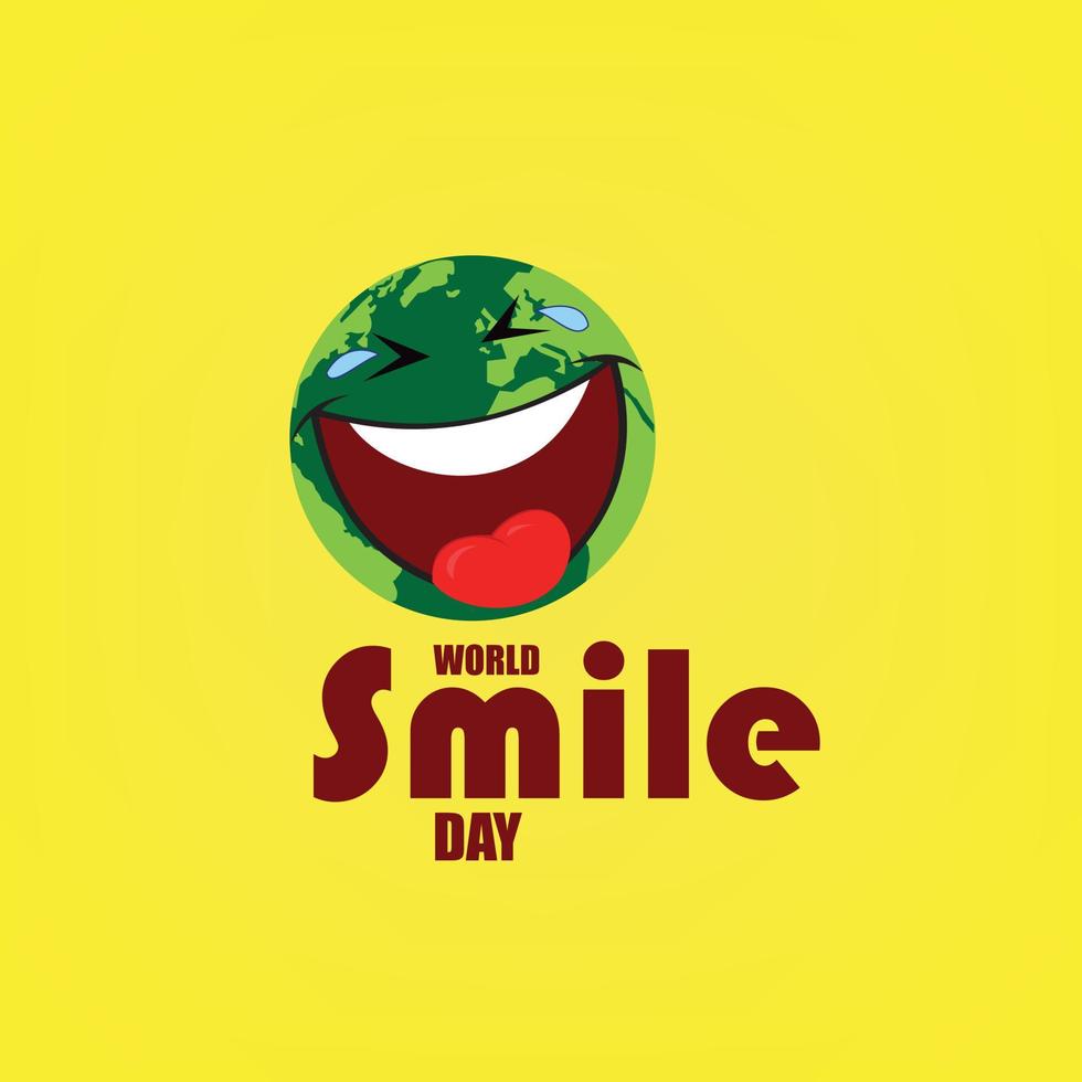 ilustración vectorial del día mundial de la sonrisa. diseño simple y elegante vector