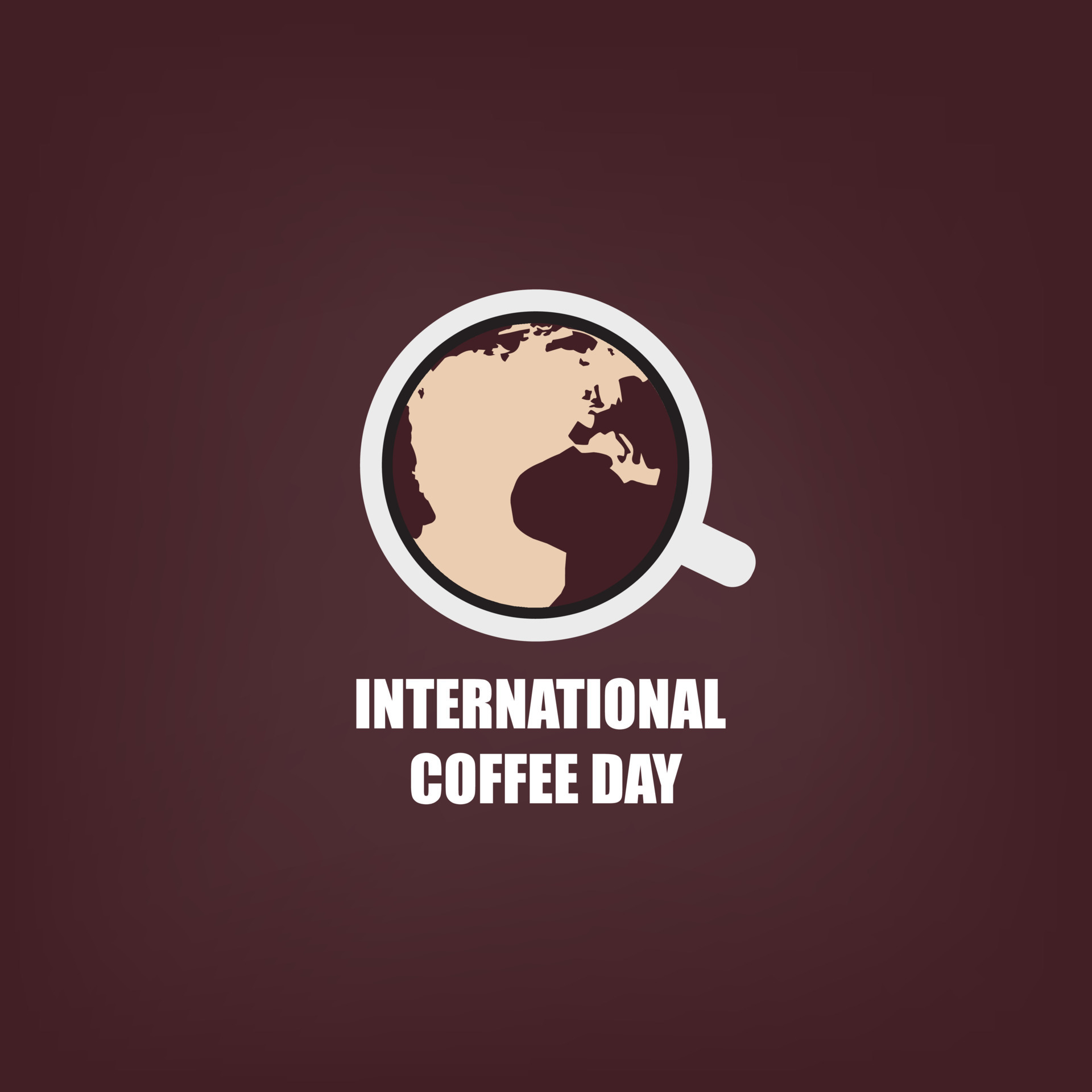Vector illustration of International Coffee Day. Simple and elegant