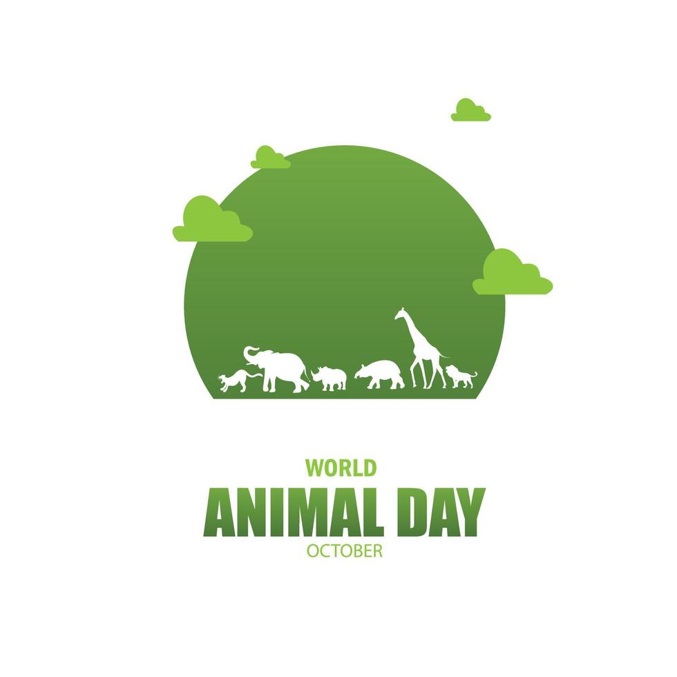 ilustración vectorial del día mundial de los animales. diseño simple y elegante vector