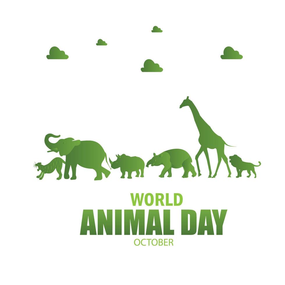 Vector Illustration of World Animal Day. Simple and elegant design