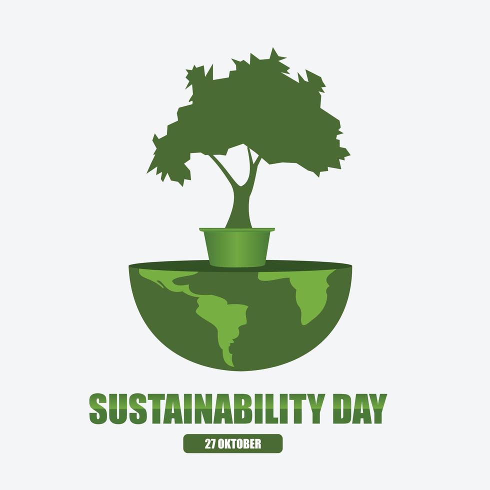 Vector Illustration of Sustainability Day. Simple and elegant design