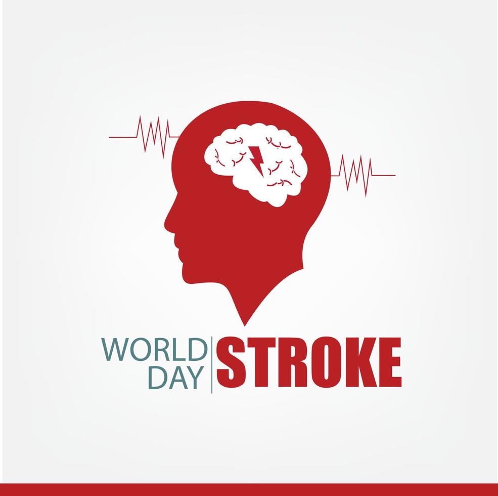 Vector Illustration of World Stroke Day. Human brain concept. Simple and elegant design