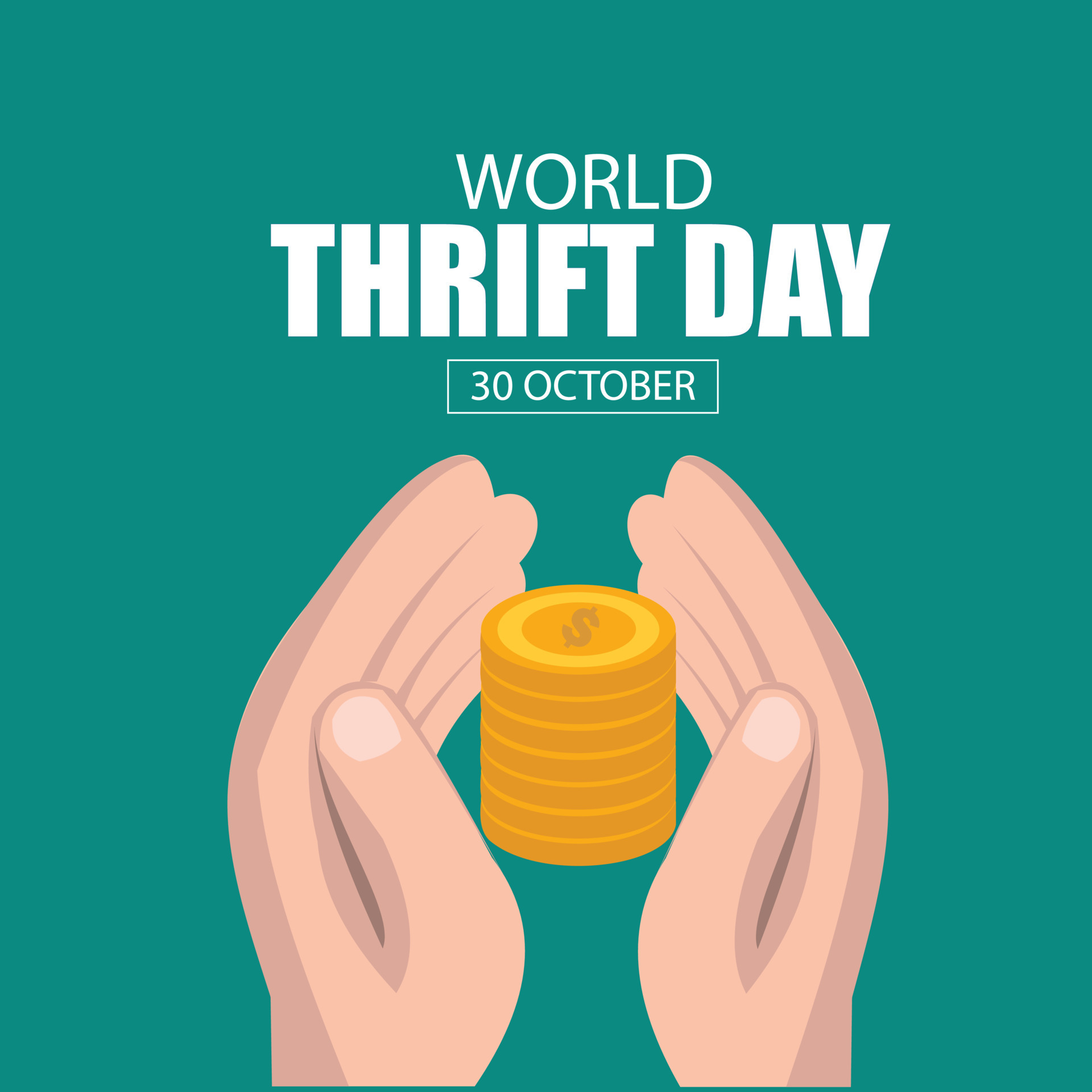 Vector Illustration of World Savings Day. Simple and elegant design