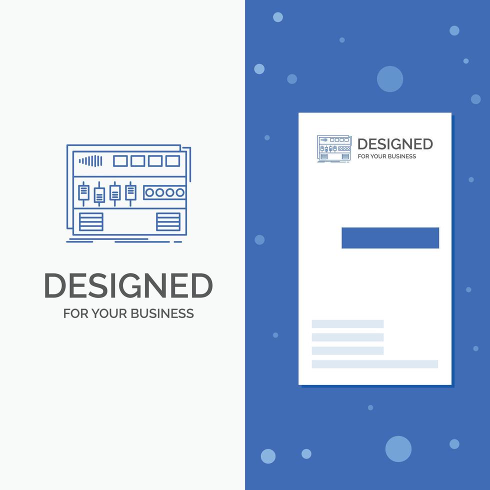 Business Logo for Audio. mastering. module. rackmount. sound. Vertical Blue Business .Visiting Card template vector