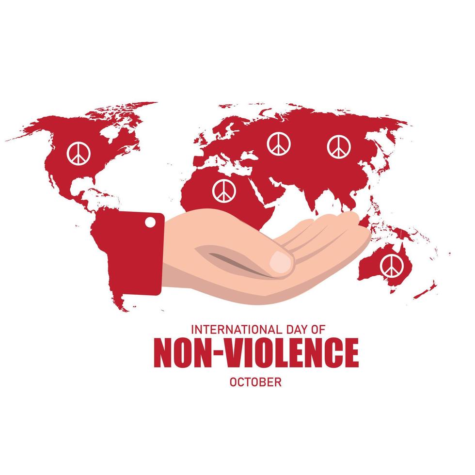 ilustración vectorial del día internacional de la no violencia. diseño simple y elegante vector