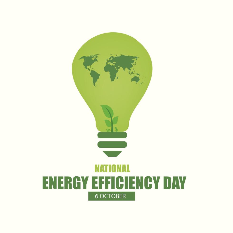 ilustración vectorial del día de la eficiencia energética. diseño simple y elegante vector