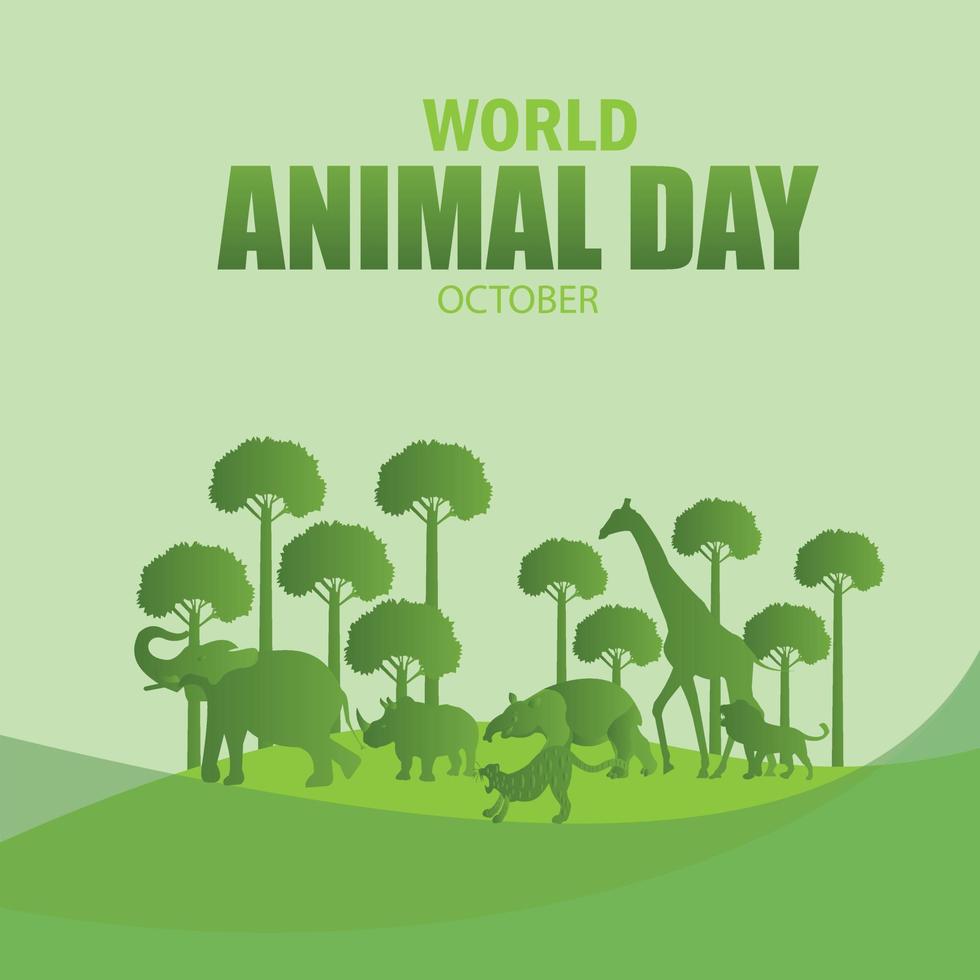 ilustración vectorial del día mundial de los animales. diseño simple y elegante vector