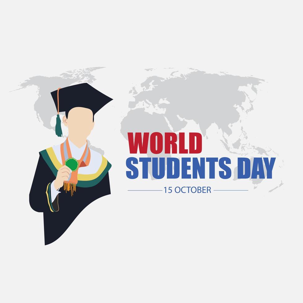 ilustración vectorial del día mundial de los estudiantes. bueno para el día mundial de los estudiantes. diseño simple y elegante vector