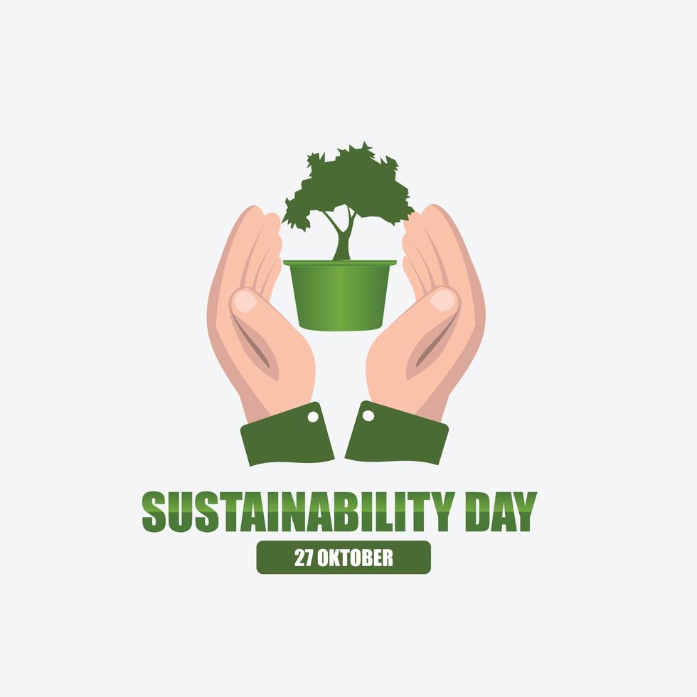 Vector Illustration of Sustainability Day. Simple and elegant design