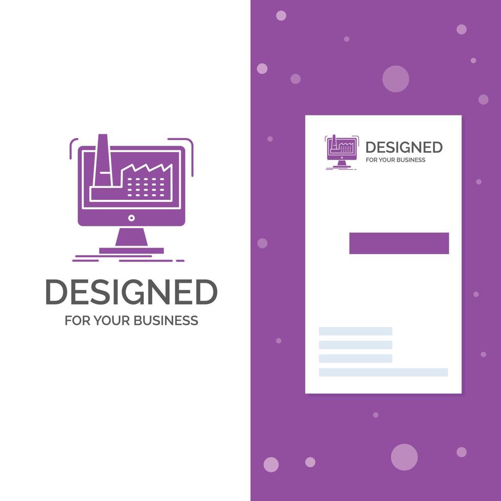 Business Logo for digital. factory. manufacturing. production. product. Vertical Purple Business .Visiting Card template. Creative background vector illustration