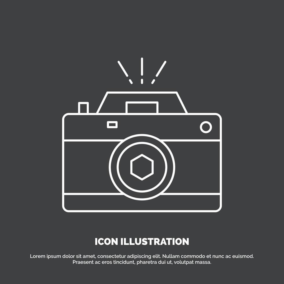 Camera. photography. capture. photo. aperture Icon. Line vector symbol for UI and UX. website or mobile application
