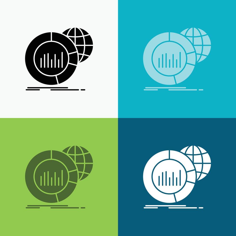 Big. chart. data. world. infographic Icon Over Various Background. glyph style design. designed for web and app. Eps 10 vector illustration