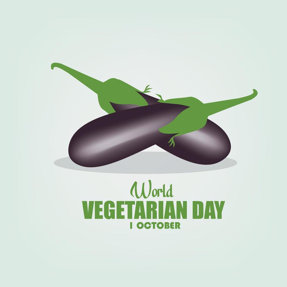 Vector illustration of World Vegetarian Day. Simple and elegant design