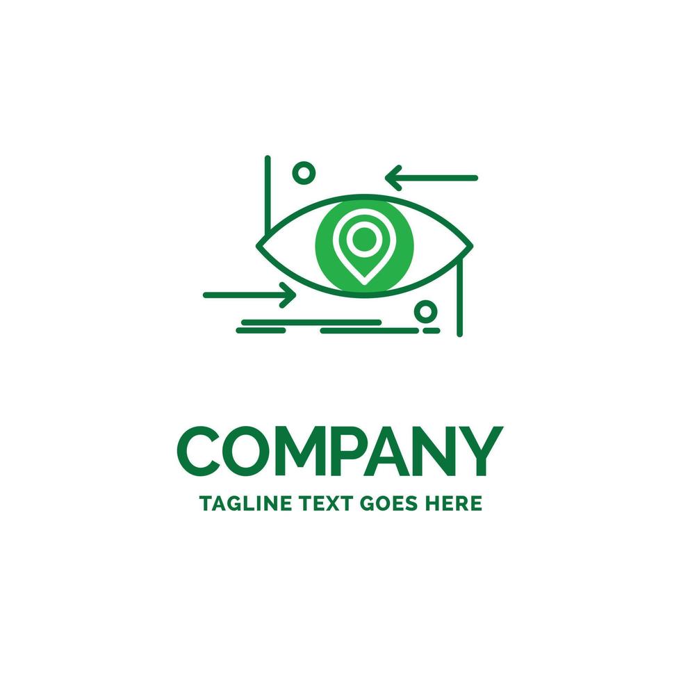 Advanced. future. gen. science. technology. eye Flat Business Logo template. Creative Green Brand Name Design. vector