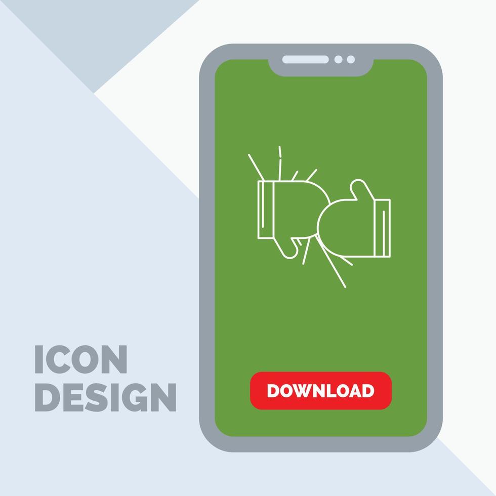 Box. boxing. competition. fight. gloves Line Icon in Mobile for Download Page vector