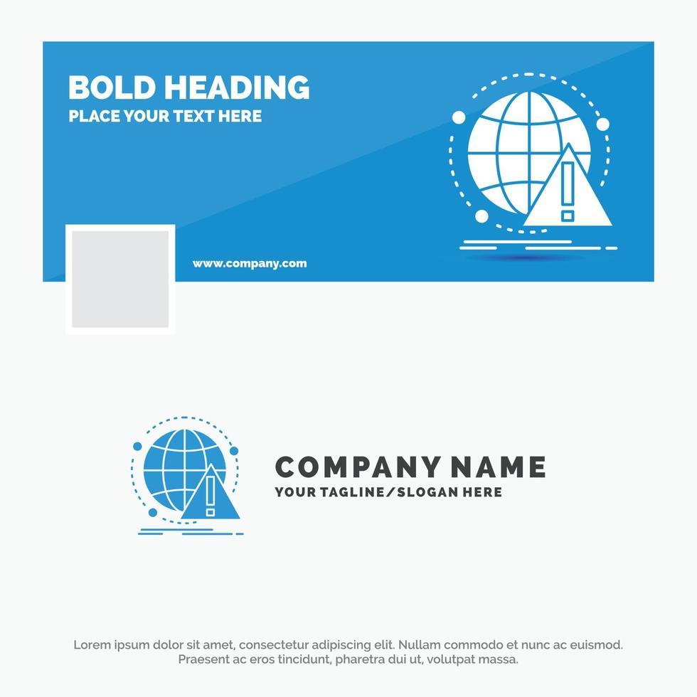 Blue Business Logo Template for Alert. antivirus. attack. computer. virus. Facebook Timeline Banner Design. vector web banner background illustration