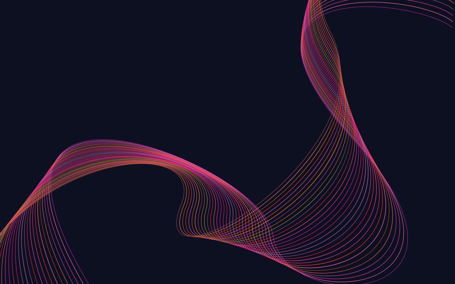 Colorful shiny wave with lines. Curved wavy line. smooth stripe. Design element vector