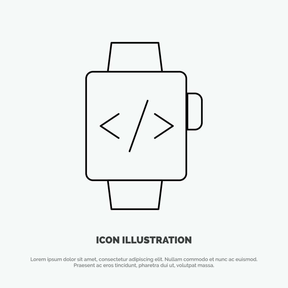 reloj mano reloj tiempo reloj línea icono vector