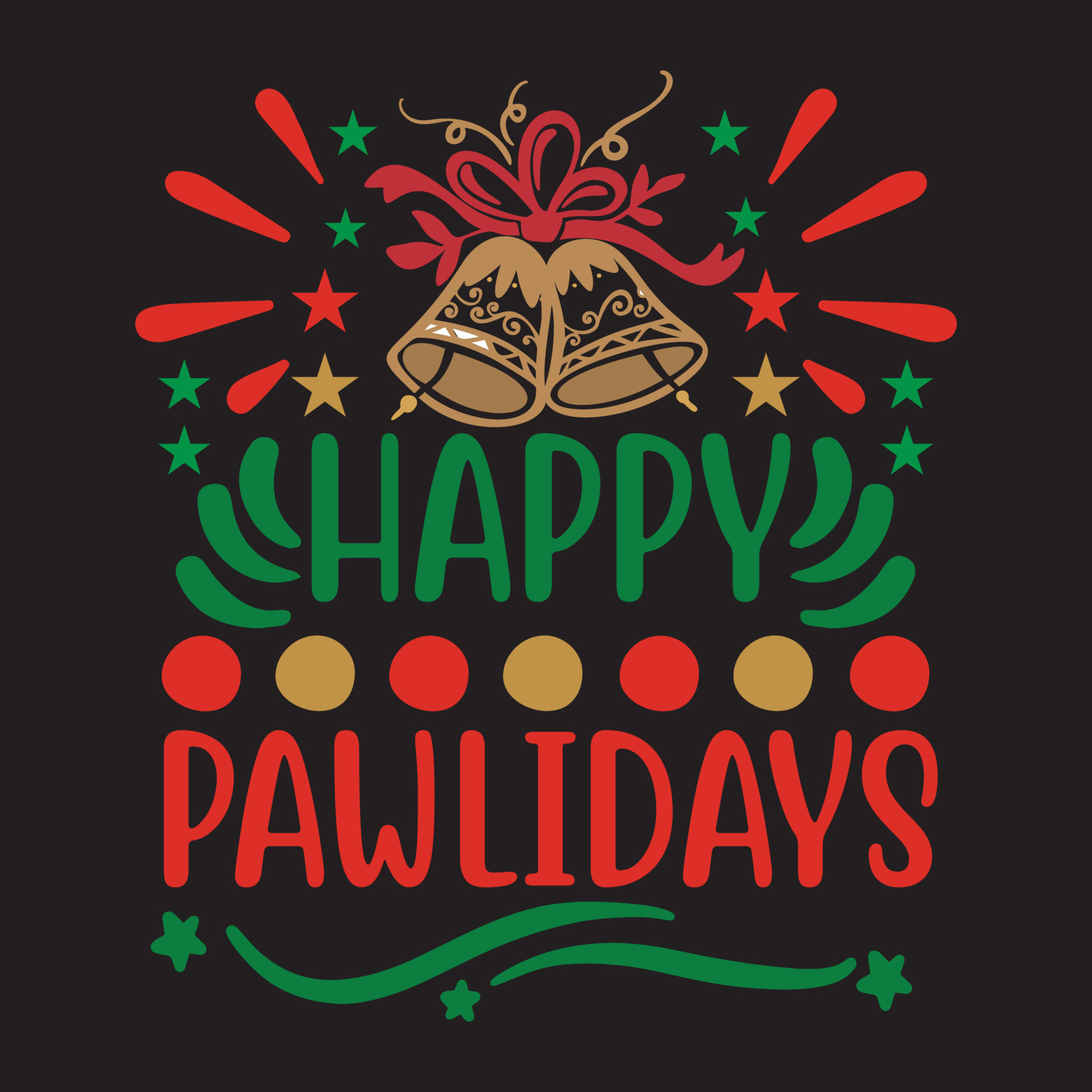 Happy Pawlidays svg design 13047000 Vector Art at Vecteezy