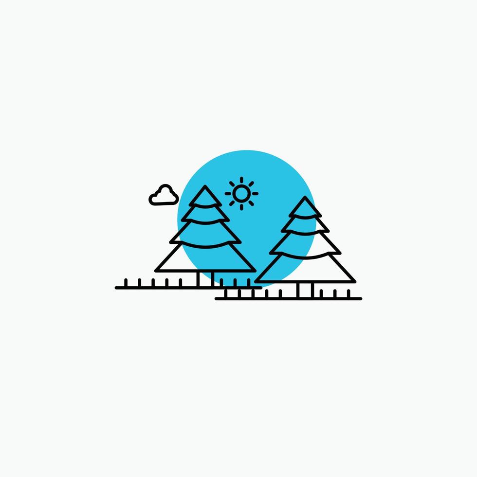 forest. camping. jungle. tree. pines Line Icon vector