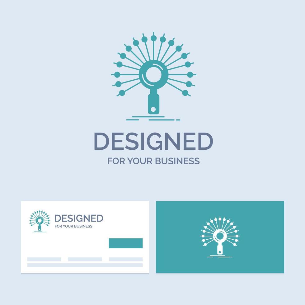 Data. information. informational. network. retrieval Business Logo Glyph Icon Symbol for your business. Turquoise Business Cards with Brand logo template. vector