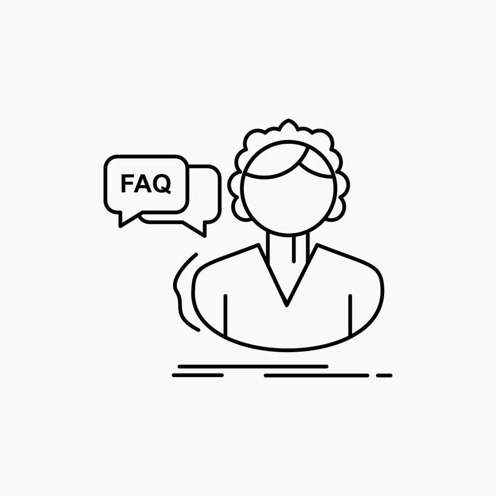 FAQ. Assistance. call. consultation. help Line Icon. Vector isolated illustration