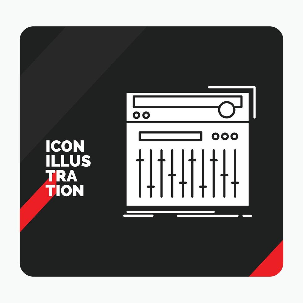 Red and Black Creative presentation Background for Control. controller. midi. studio. sound Glyph Icon vector