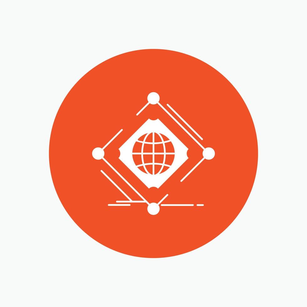 Complex. global. internet. net. web White Glyph Icon in Circle. Vector Button illustration